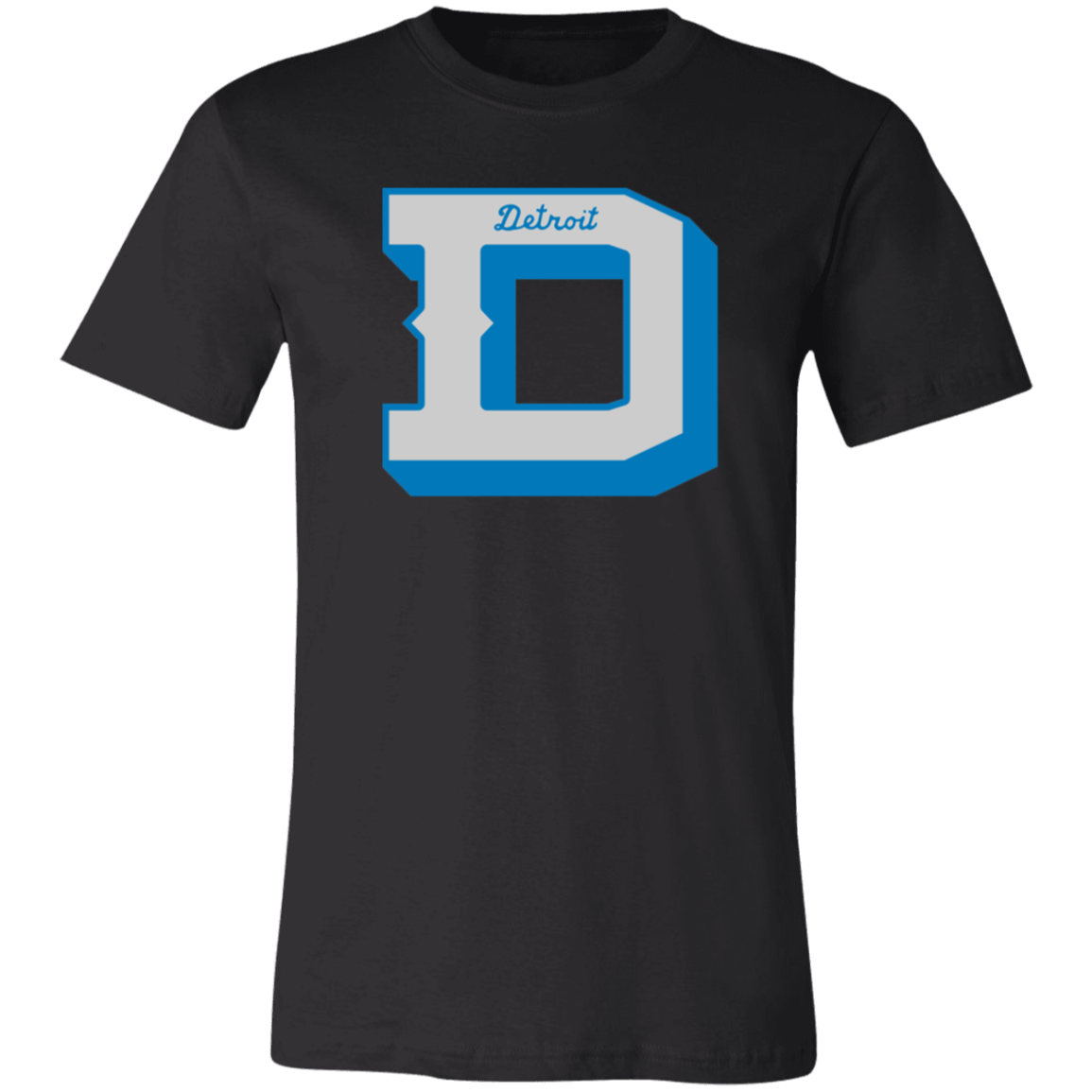 Detroit Football D - Silver + Blue Unisex Classic T-Shirt