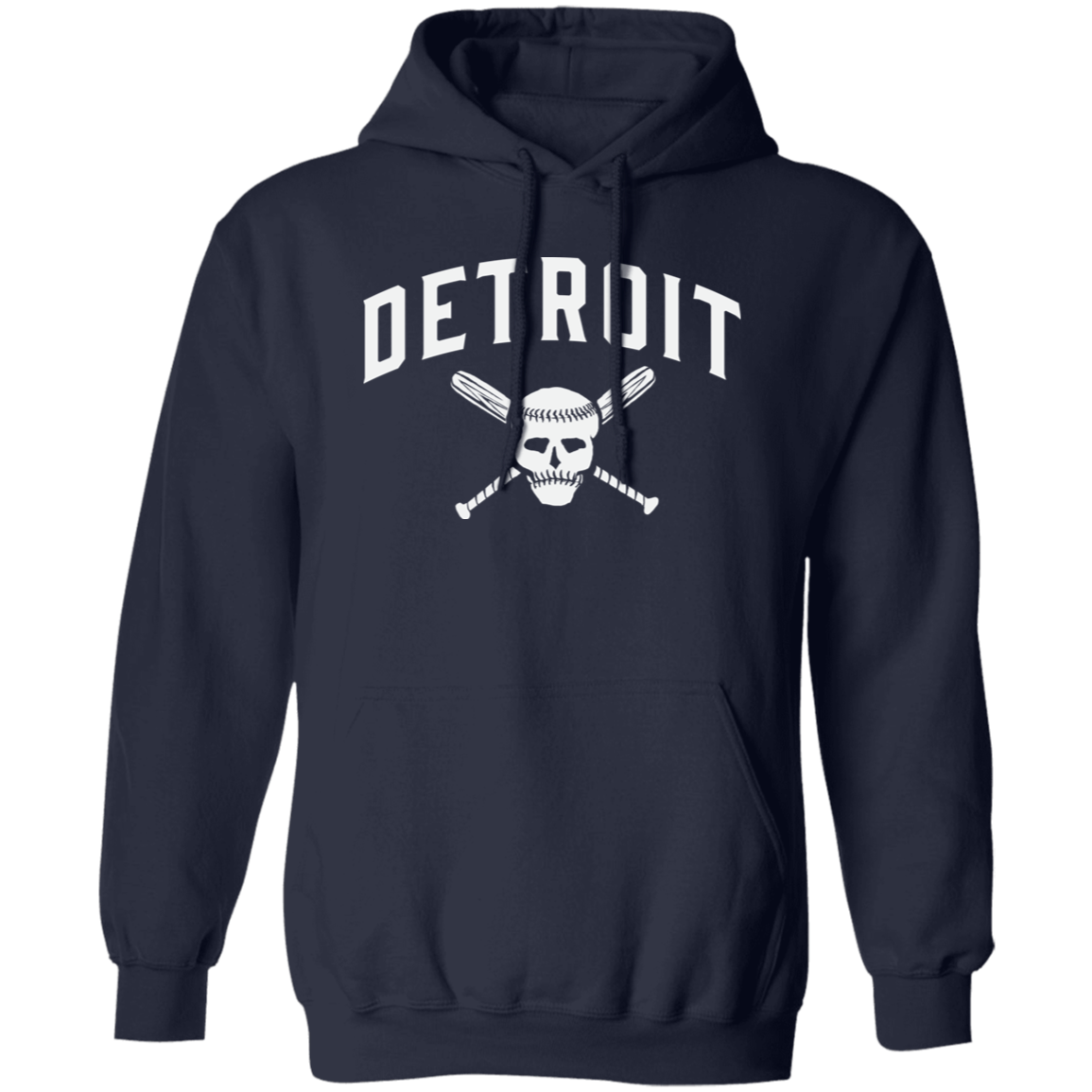 Detroit Skull and Crossbones - White Unisex Pullover Hoodie