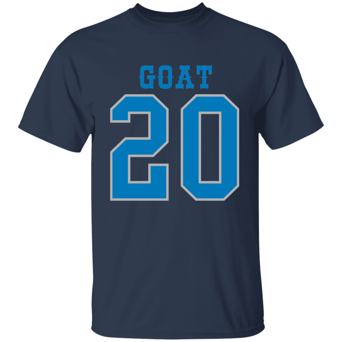 Detroit Football Number 20 - Dark Blue + Silver Kids Unisex Classic T-Shirt