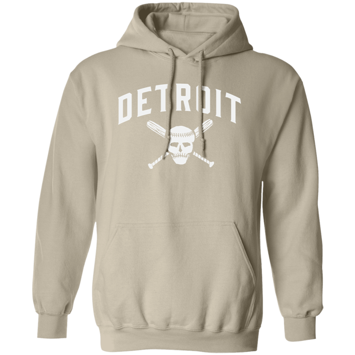 Detroit Skull and Crossbones - White Unisex Pullover Hoodie