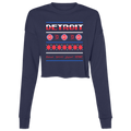Detroit Basketball Sweater - White Women's Cropped Crewneck Sweatshirt