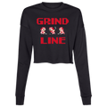 8bit Grind Line - Red Women's Cropped Crewneck Sweatshirt