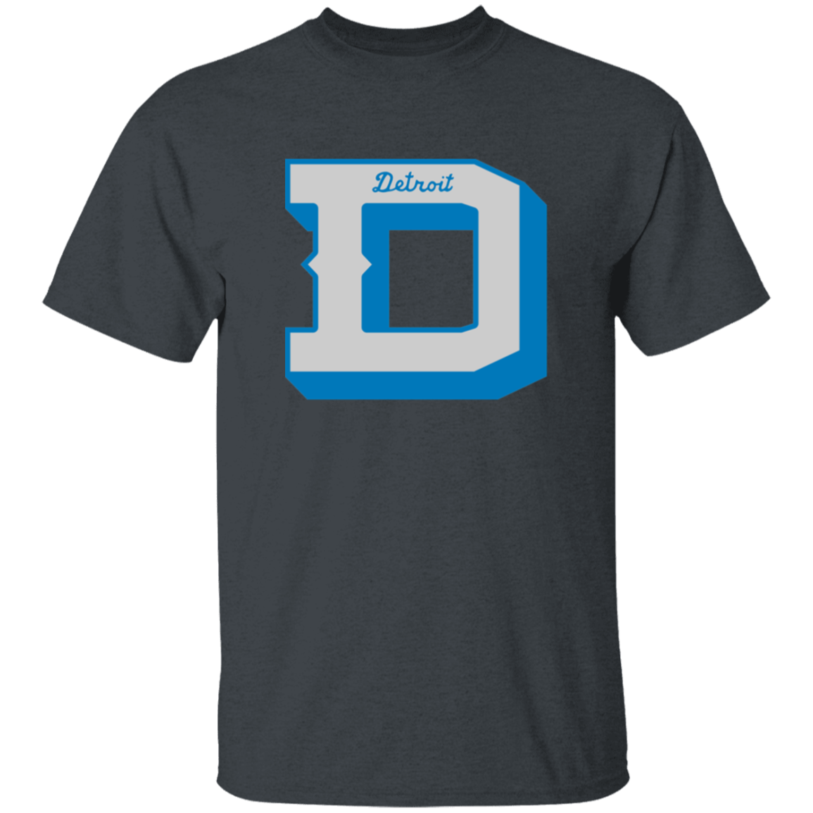 Detroit Football D - Silver + Blue Kids Unisex Classic T-Shirt