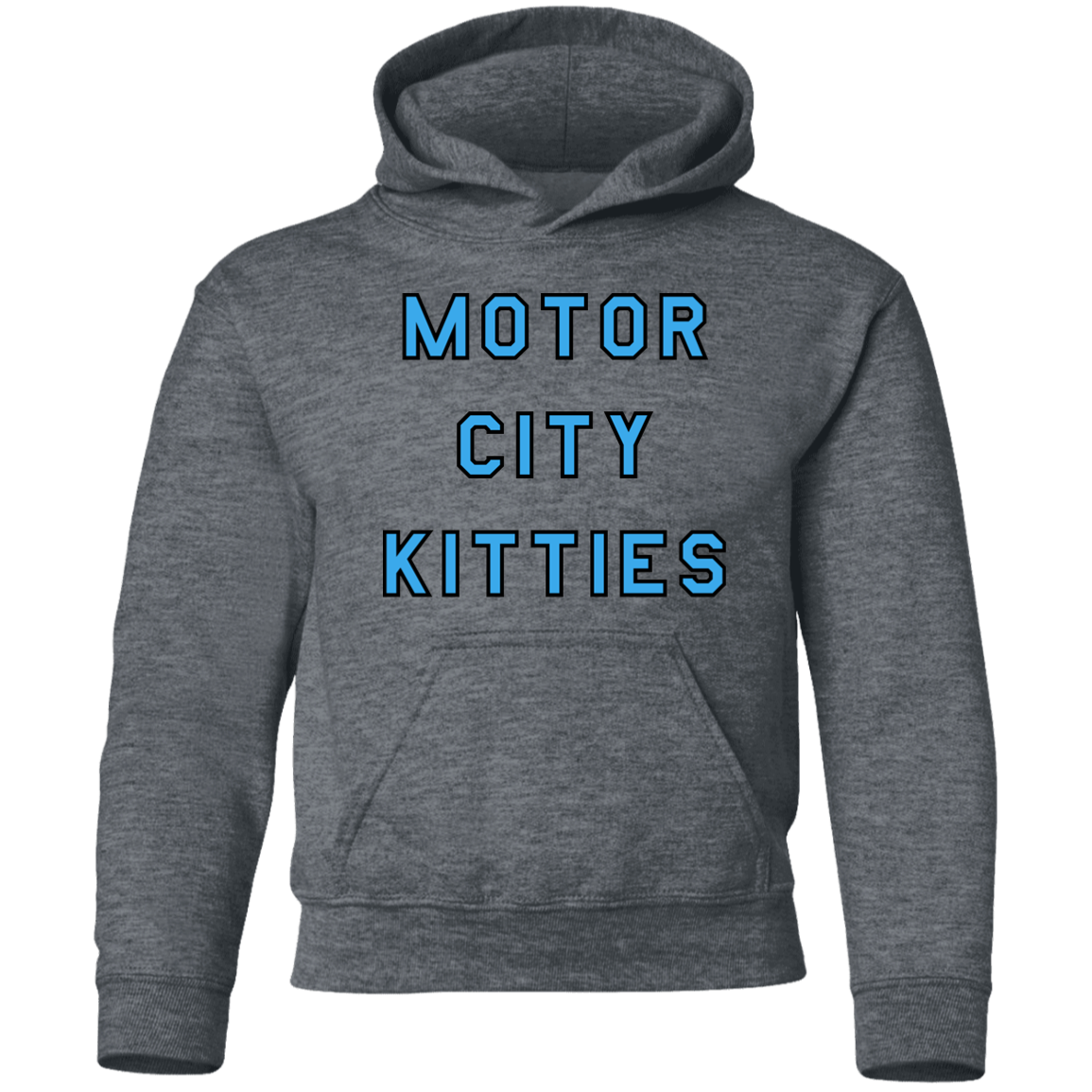 Motor City Kitties - Light Blue + Black Kids Unisex Classic Hoodie