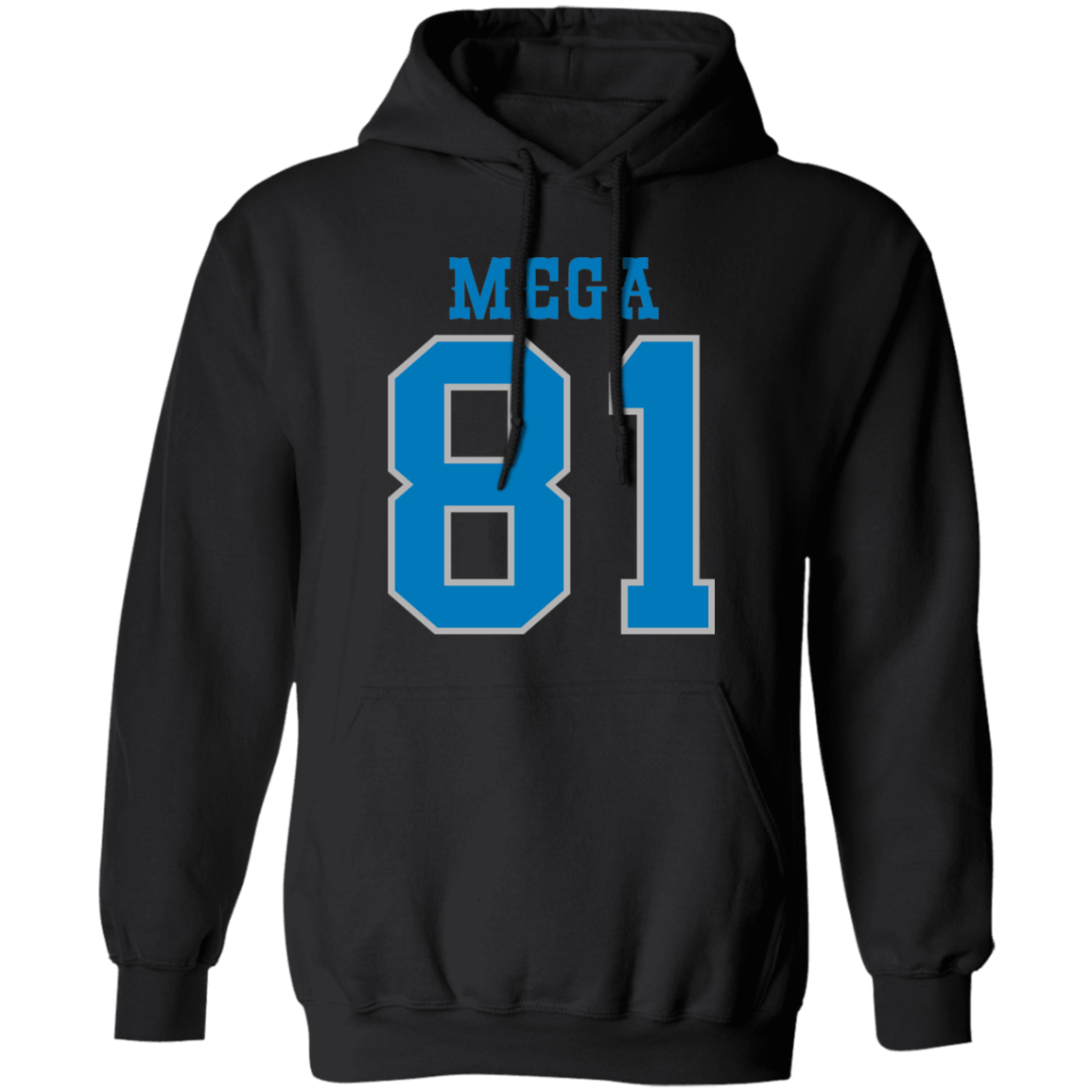 Detroit Football Number 81 - Dark Blue + Silver Classic Unisex Hoodie