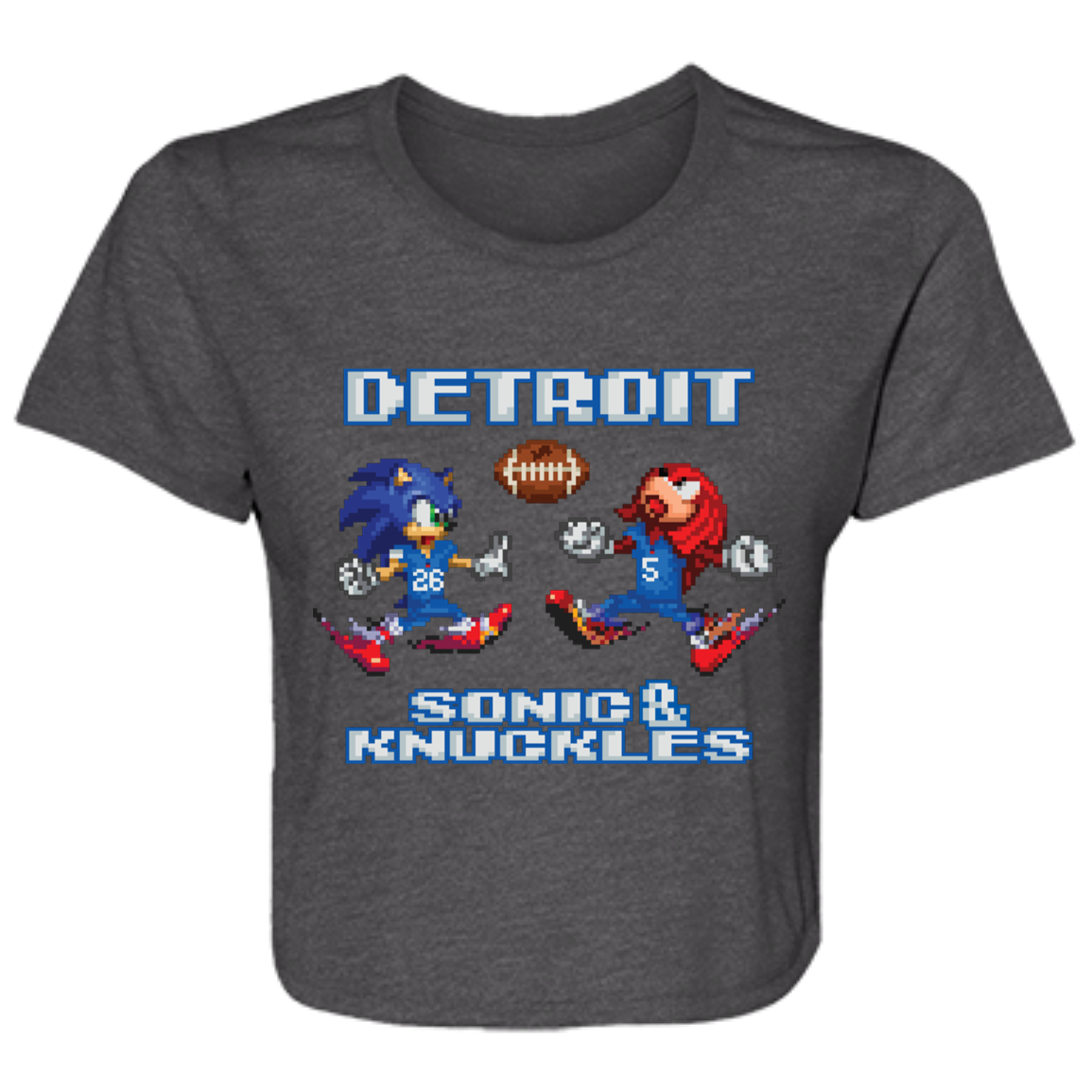 Sonic and Knuckles - Football Flowy Cropped Tee