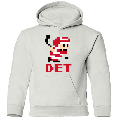 8bit Det Hockey - Red + Black Kids Unisex Classic Hoodie