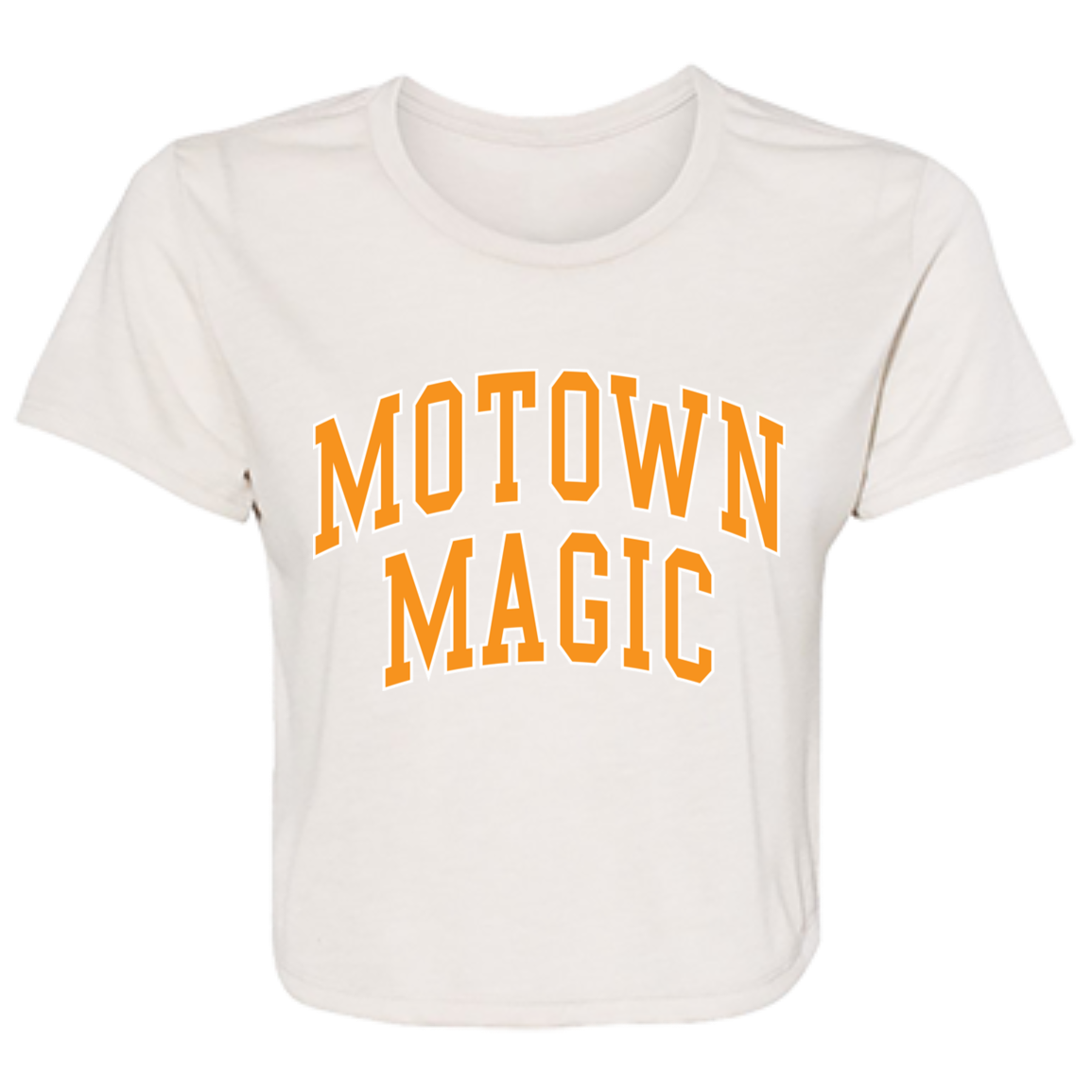 Motown Magic - Orange Women's Flowy Cropped T-Shirt