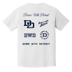 All Over Logos F - Navy Vintage Wash T-Shirt
