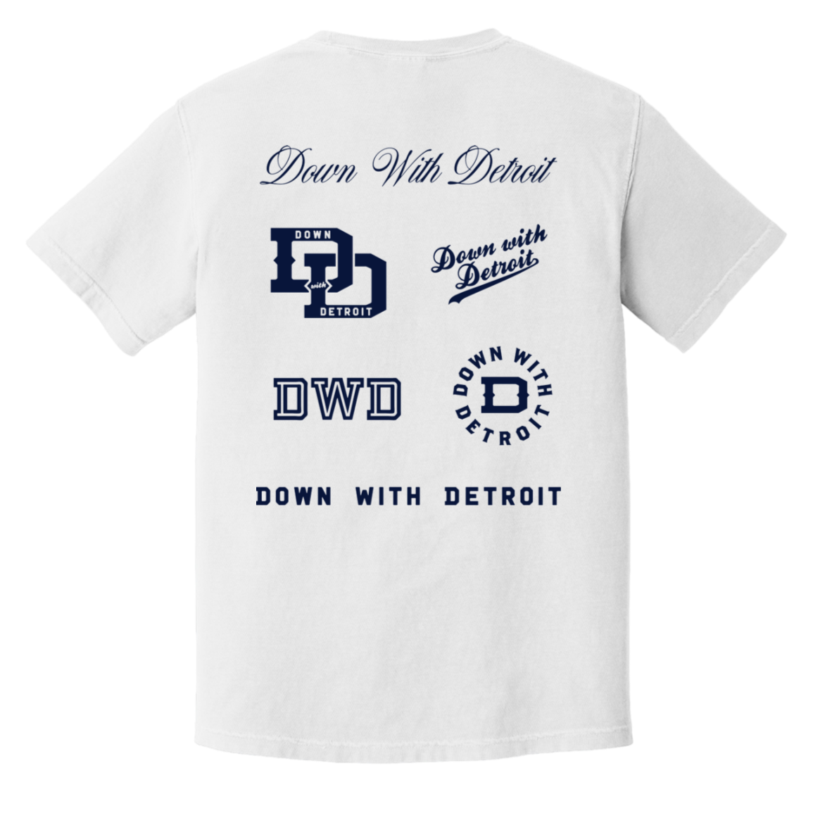All Over Logos F - Navy Vintage Wash T-Shirt