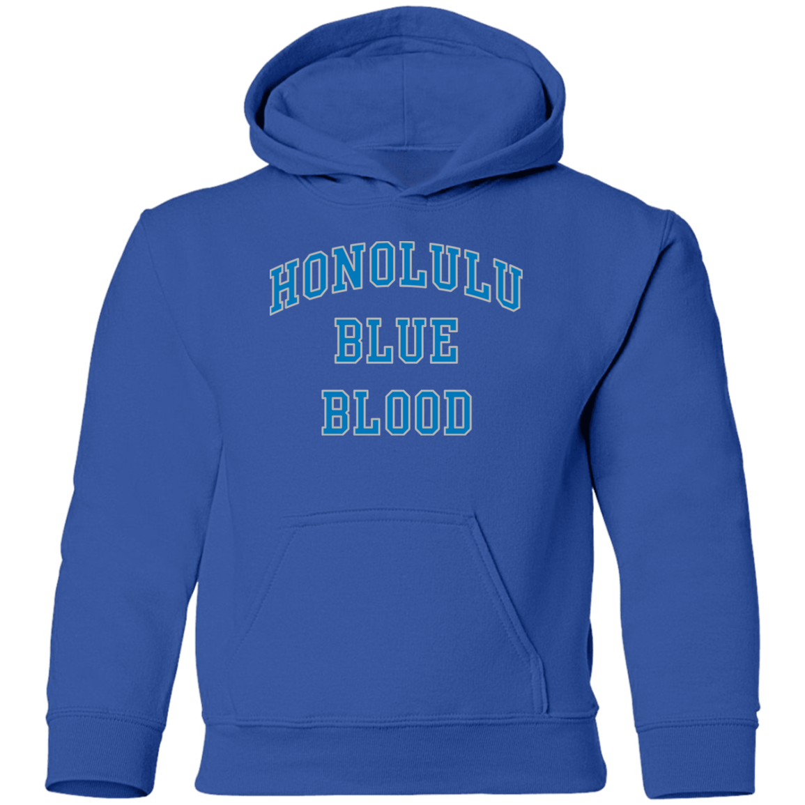 Honolulu Blue Blood - Blue + Silver Kids Unisex Classic Hoodie