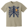 Detroit Heart Skeleton - Navy Orange Vintage Washed T-Shirt