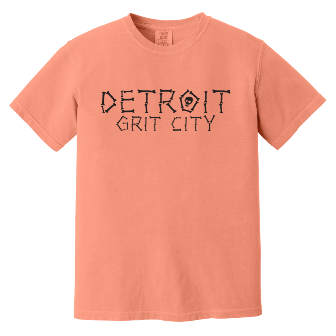 Detroit Grit City Bones - Black Vintage Washed T-Shirt