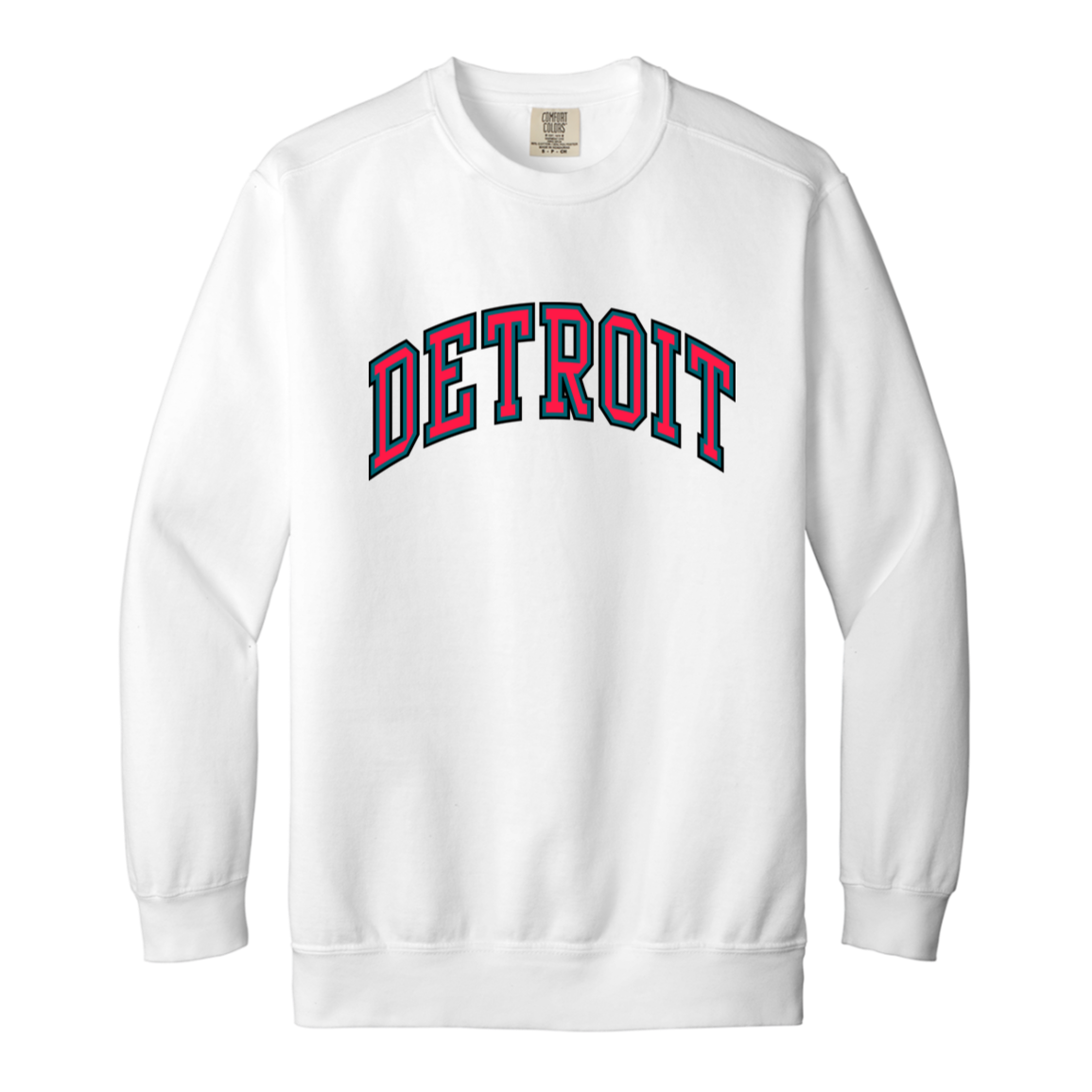 Detroit Basketball Arch - Teal Vintage Wash Crewneck Sweatshirt