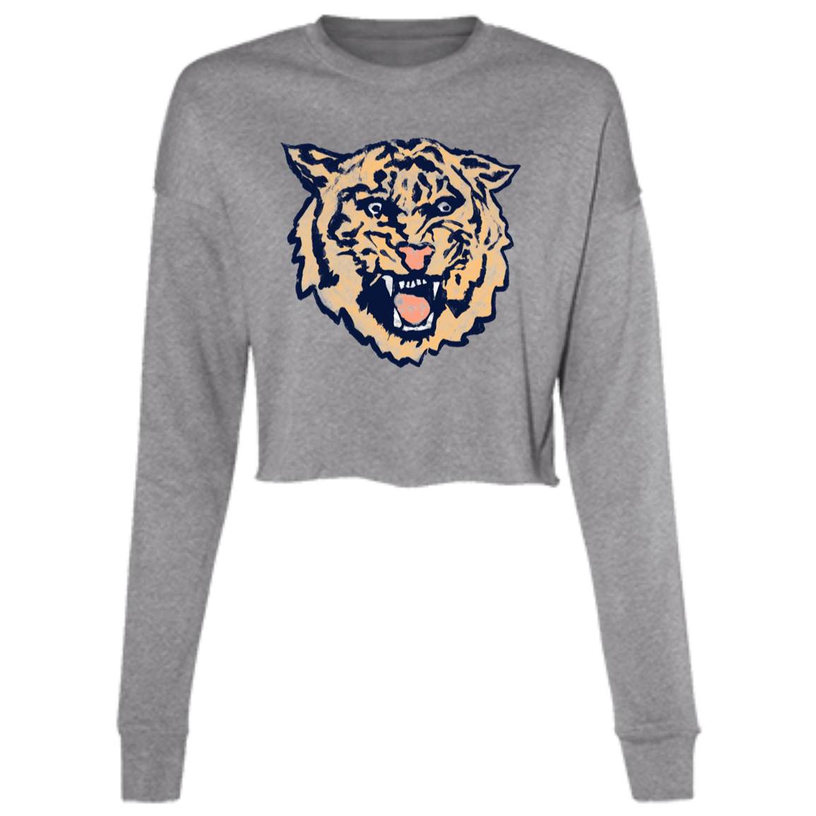 Tigercat - Orange Women's Cropped Crewneck Sweatshirt
