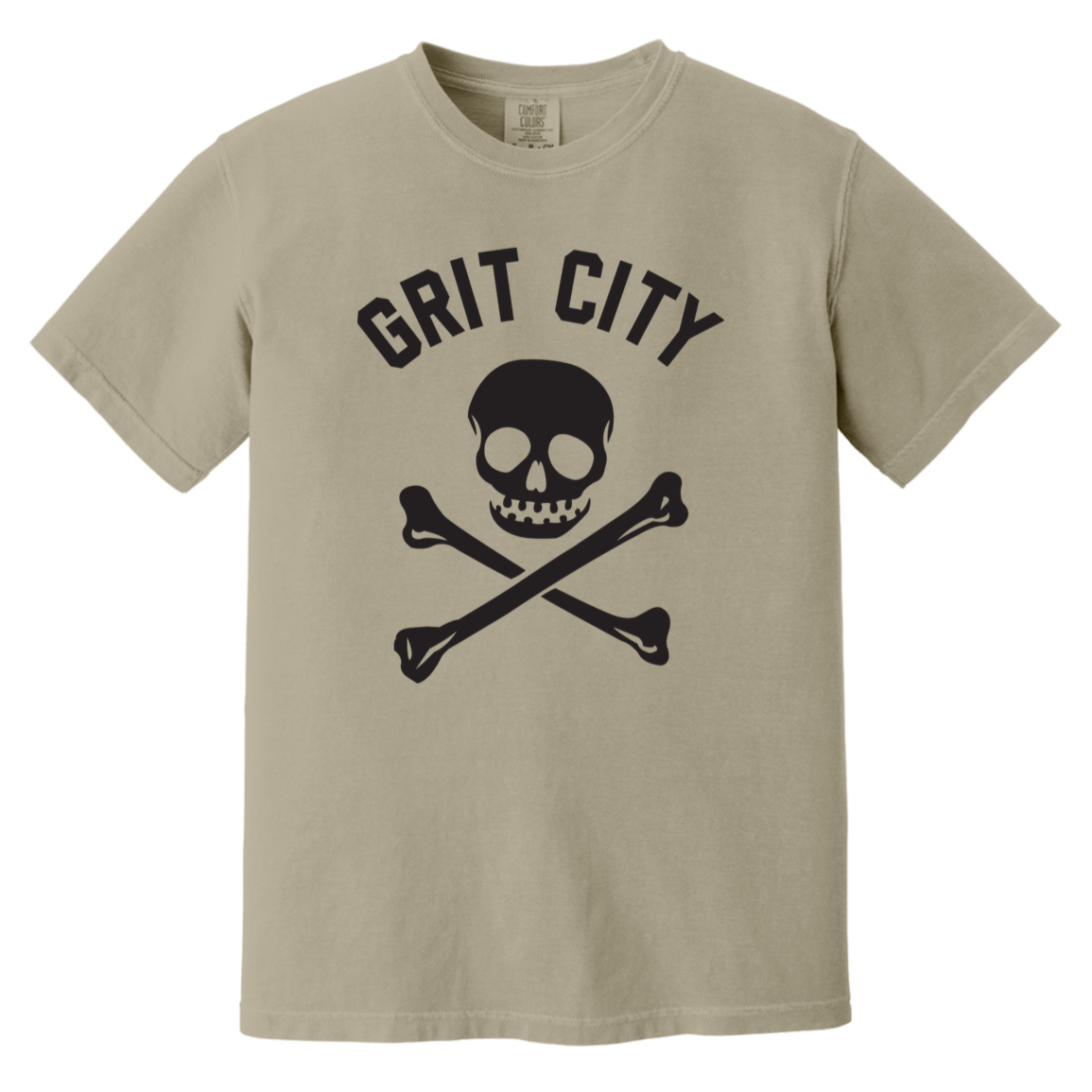Grit City Cross Bones - Black Vintage Washed T-Shirt