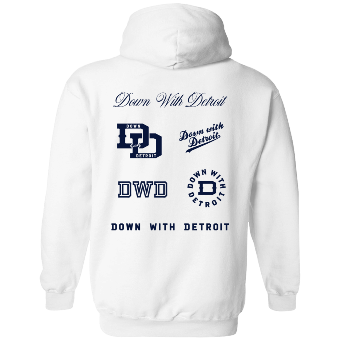 All Over Logos F - Navy Unisex Classic Hoodie