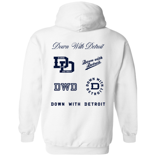All Over Logos F - Navy Unisex Classic Hoodie