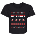 Detroit Hockey Sweater - White + Red Flowy Cropped Tee