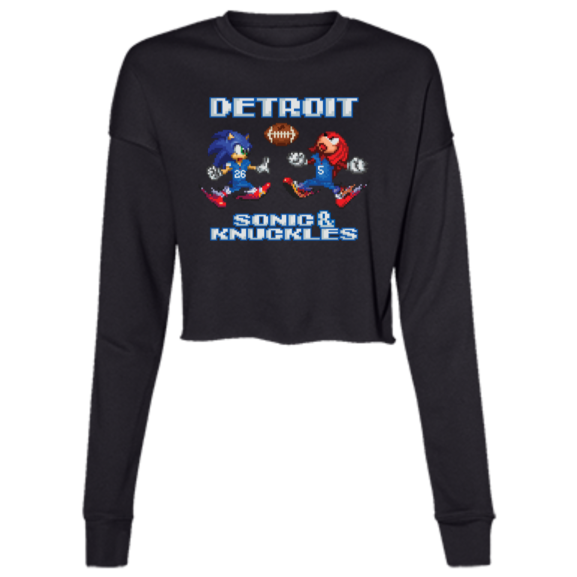 Sonic and Knuckles - Football Women's Cropped Crewneck Sweatshirt