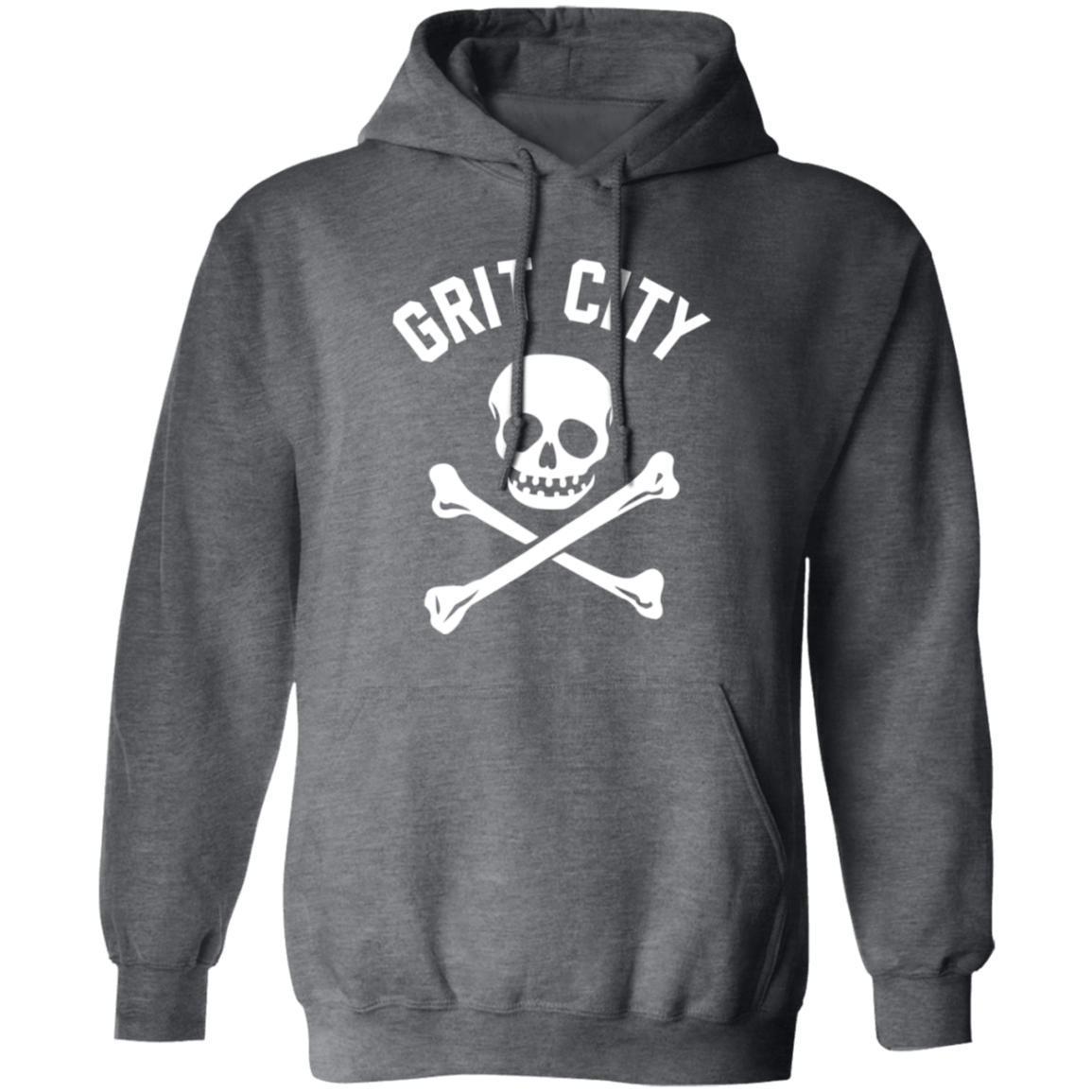 Grit City Cross Bones - White Unisex Pullover Hoodie