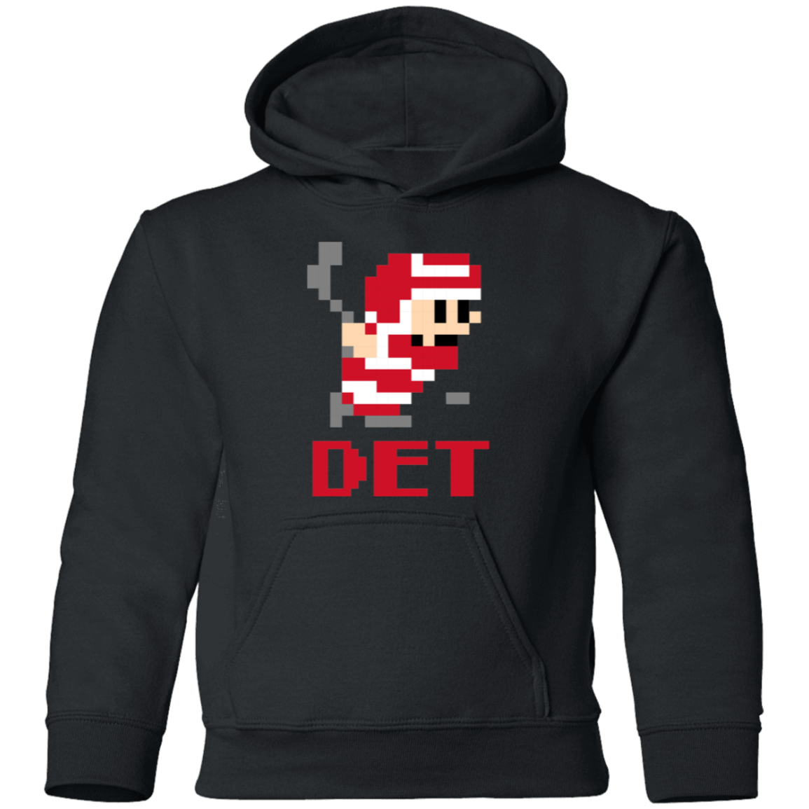 8bit Det Hockey - Red Kids Unisex Classic Hoodie