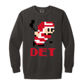 8bit Det Hockey - Red + Black Vintage Wash Crewneck Sweatshirt