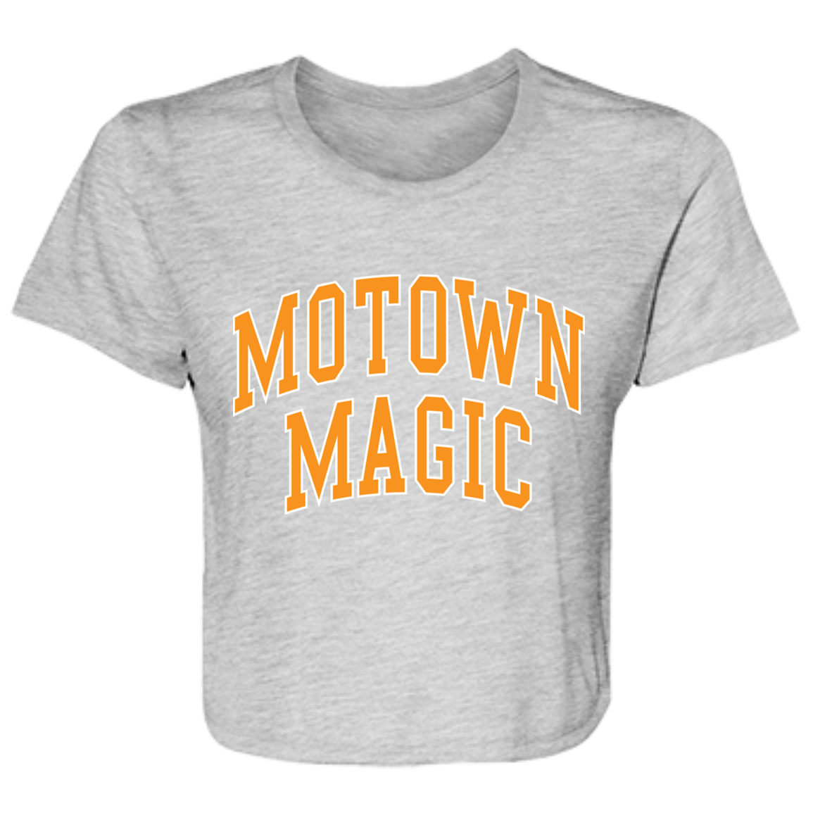 Motown Magic - Orange Women's Flowy Cropped T-Shirt