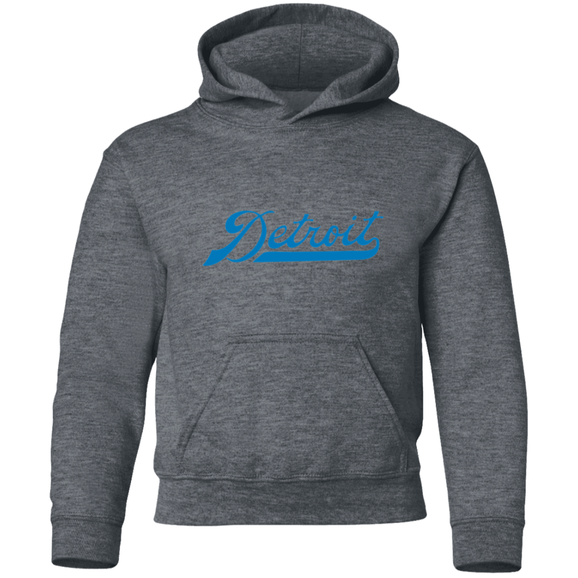 Detroit Football Script - Blue Kids Unisex Classic Hoodie