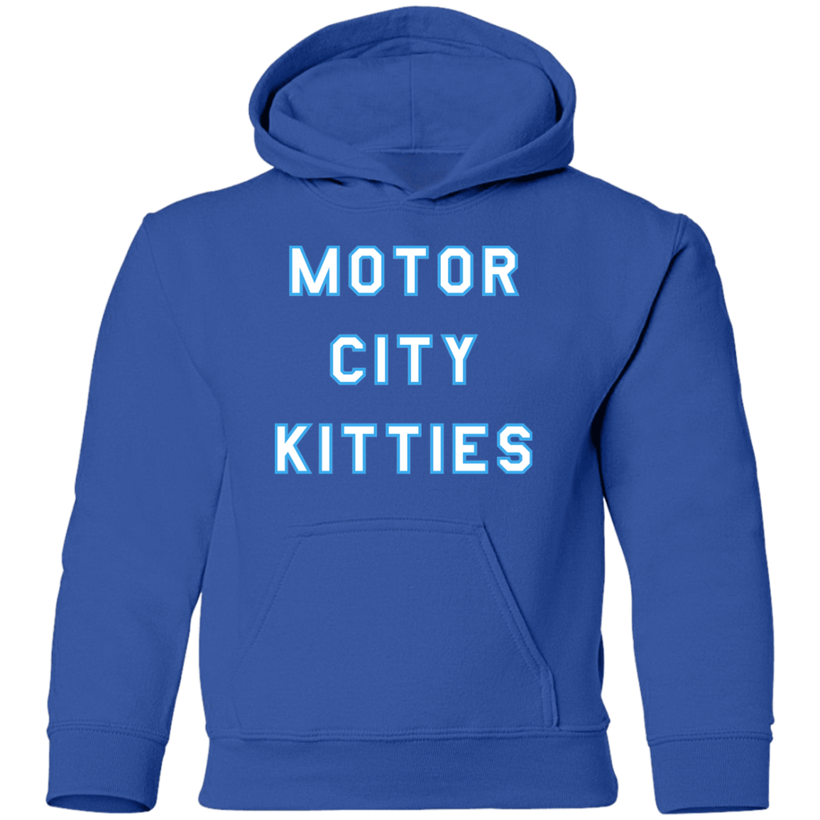 Motor City Kitties - White + Light Blue Kids Unisex Classic Hoodie