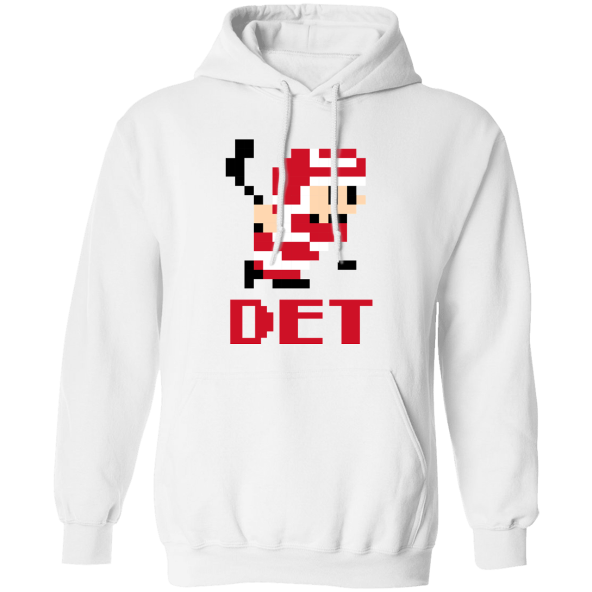 8bit Det Hockey - Red + Black Classic Unisex Hoodie