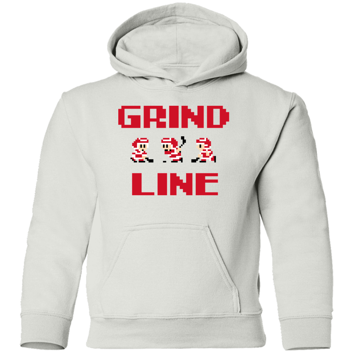 8bit Grind Line - Red + Black Kids Unisex Classic Hoodie