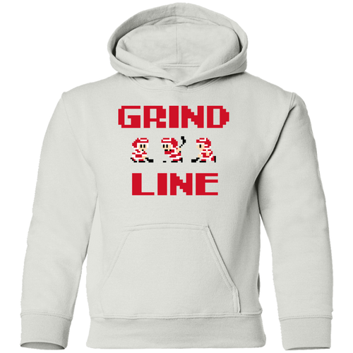 8bit Grind Line - Red + Black Kids Unisex Classic Hoodie