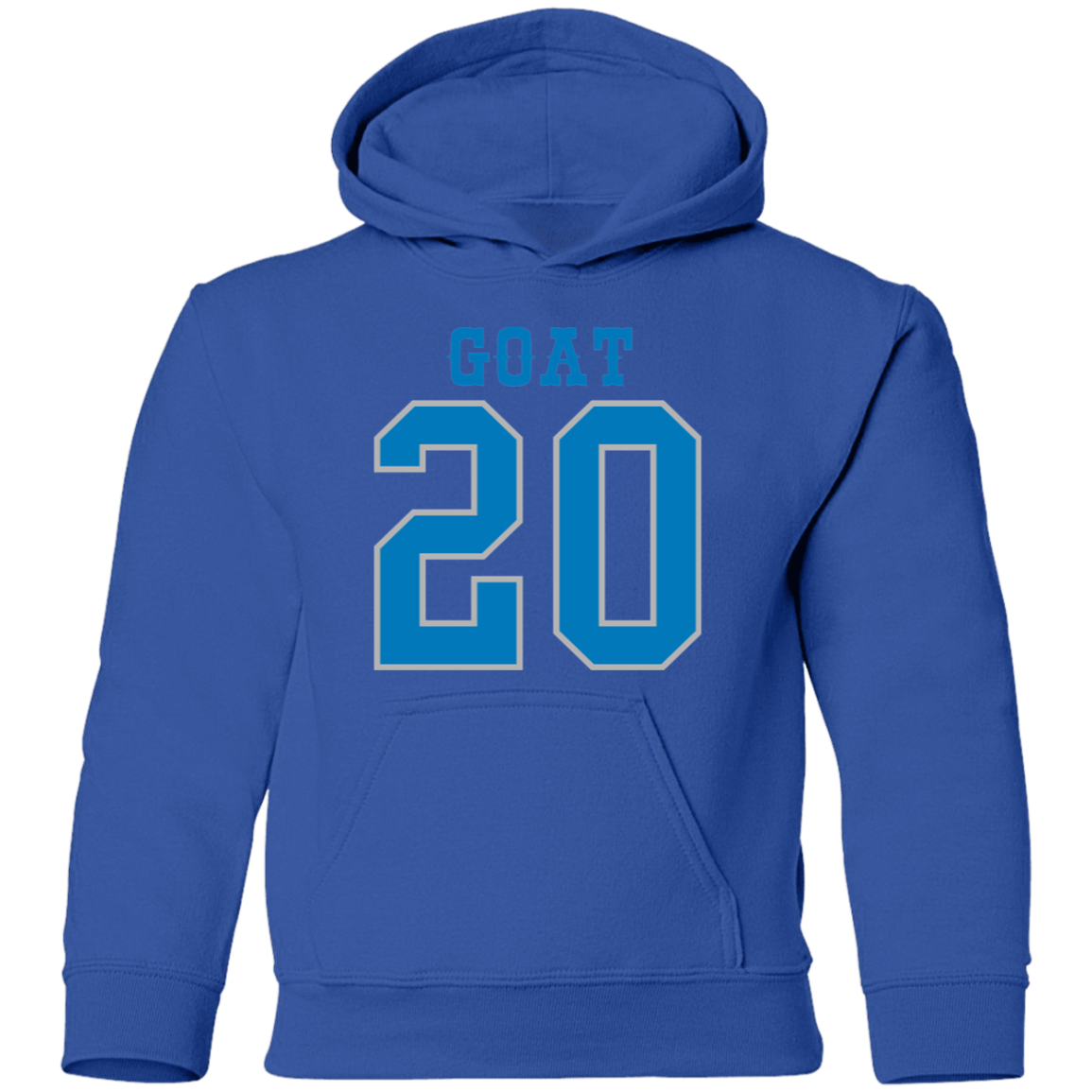 Detroit Football Number 20 - Dark Blue + Silver Kids Unisex Classic Hoodie
