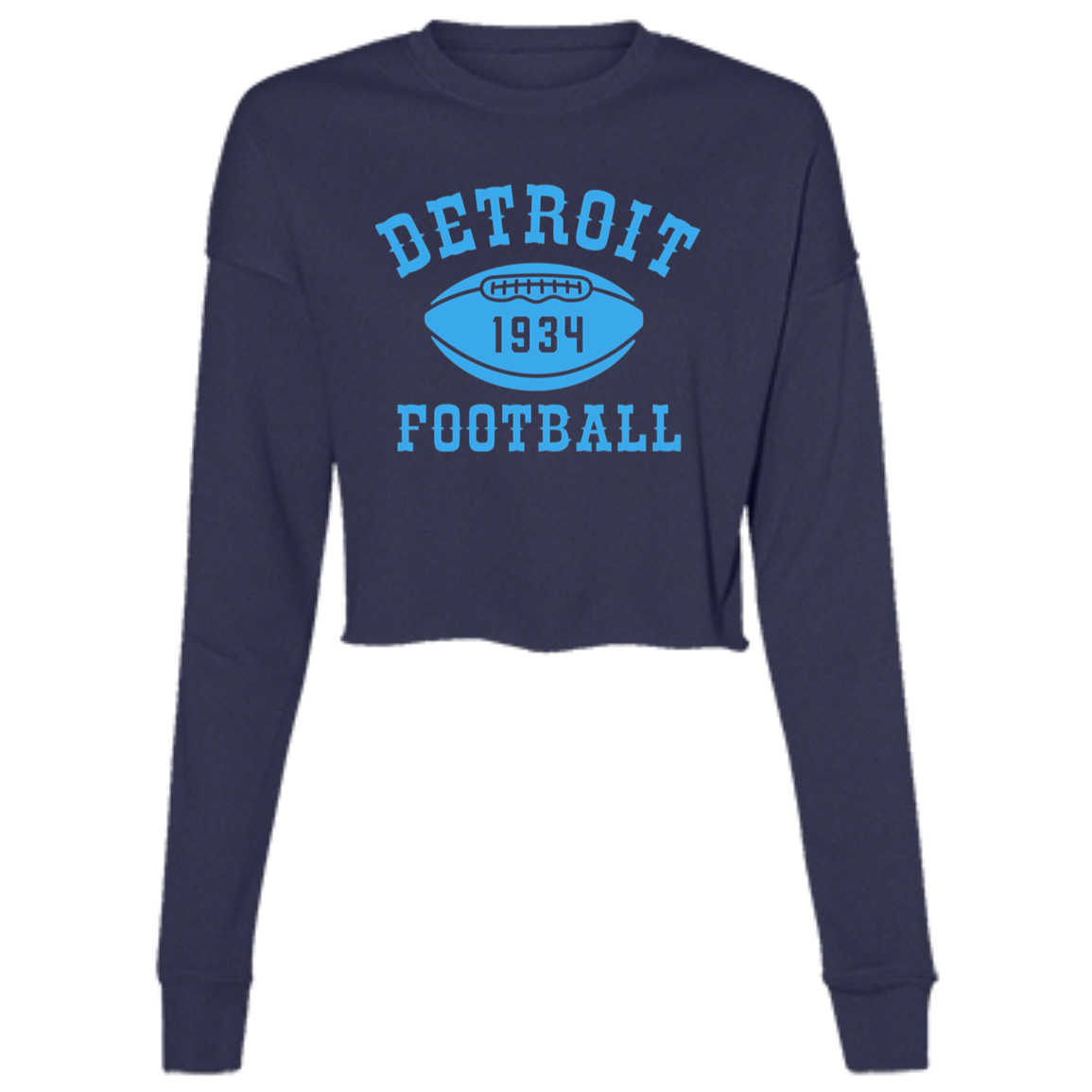 Detroit Football Club - Light Blue Women's Cropped Crewneck Sweatshirt