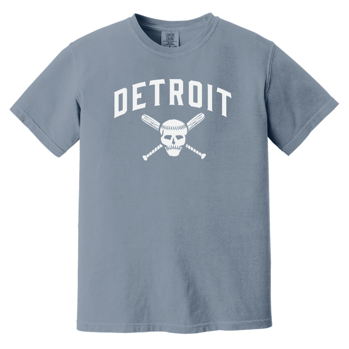 Detroit Skull and Crossbones - White Vintage Washed T-Shirt