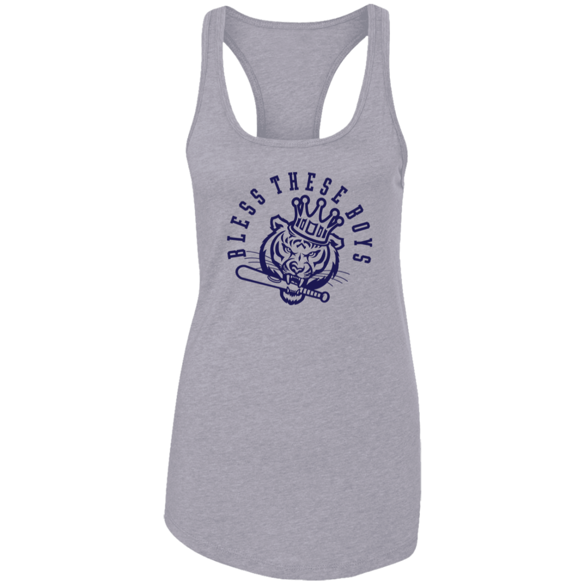 Bless These Boys - Navy Women's Racerback Tank