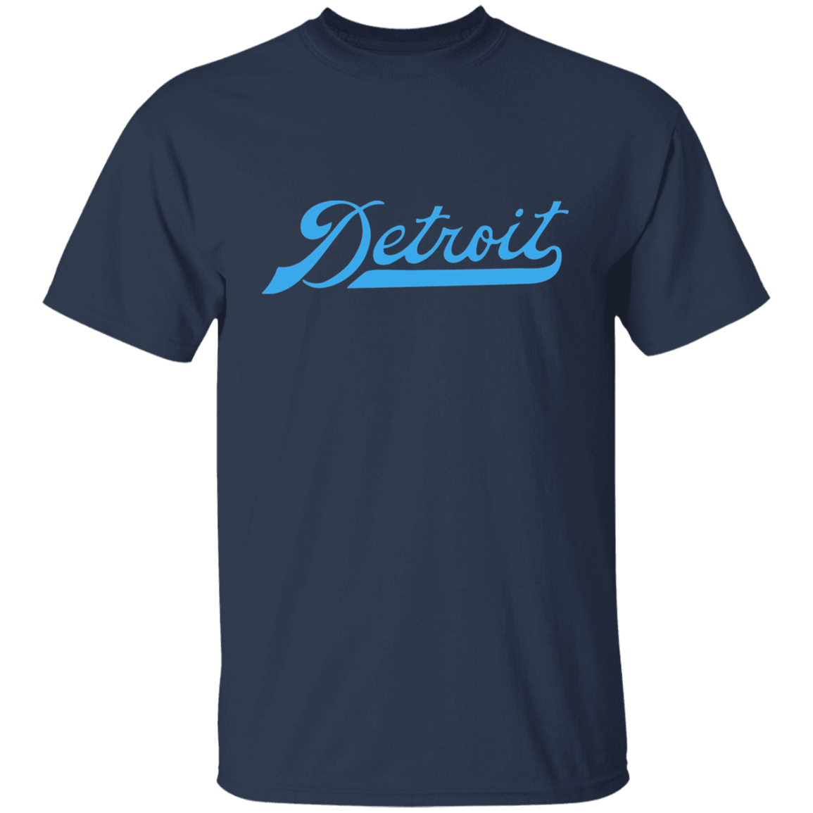 Detroit Football Script - Light Blue Kids Unisex Classic T-Shirt