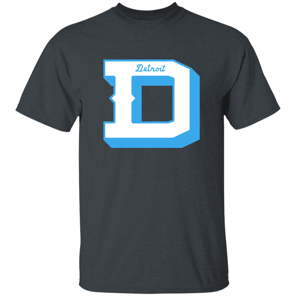Detroit Football D - White + Light Blue Kids Unisex Classic T-Shirt