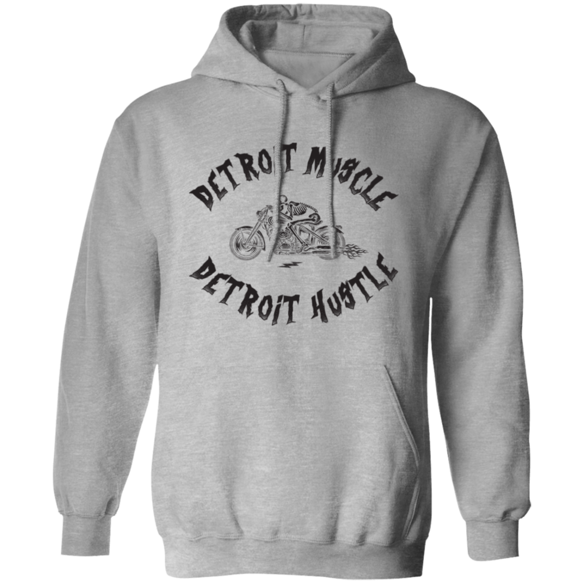 Detroit Muscle Detroit Hustle - Black Unisex Pullover Hoodie