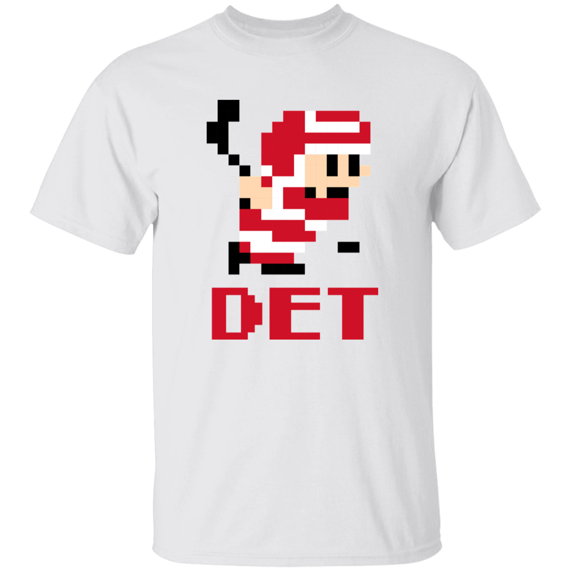 8bit Det Hockey - Red + Black Kids Unisex Classic T-Shirt