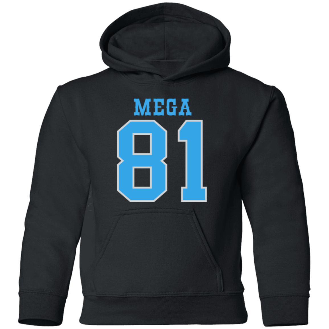 Detroit Football Number 81 - Light Blue + Silver Kids Unisex Classic Hoodie