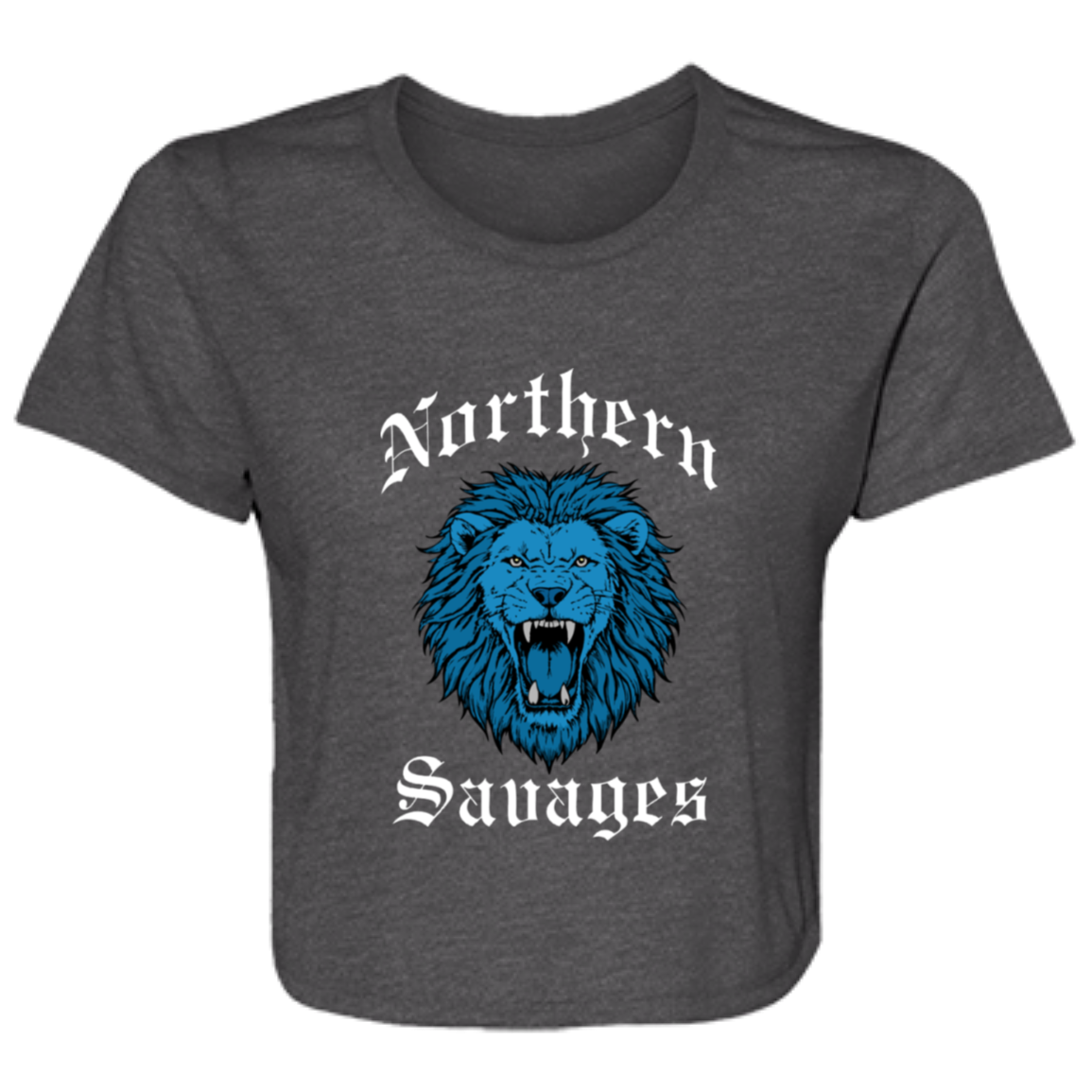 Northern Savages - Honolulu Blue + White Flowy Cropped Tee