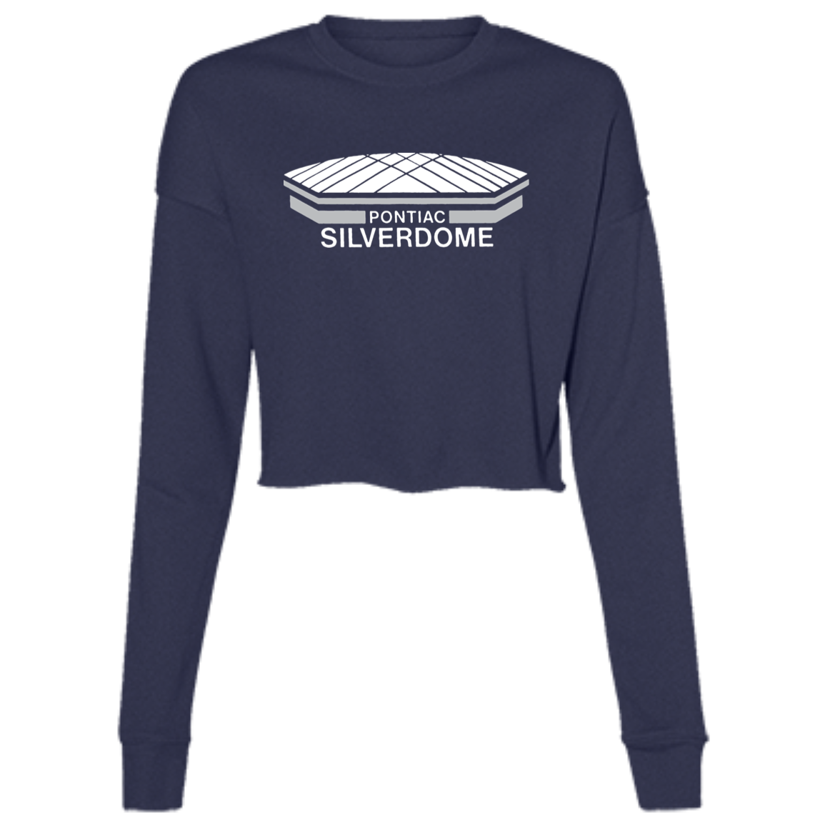 Detroit Football Silverdome Women's Cropped Crewneck Sweatshirt
