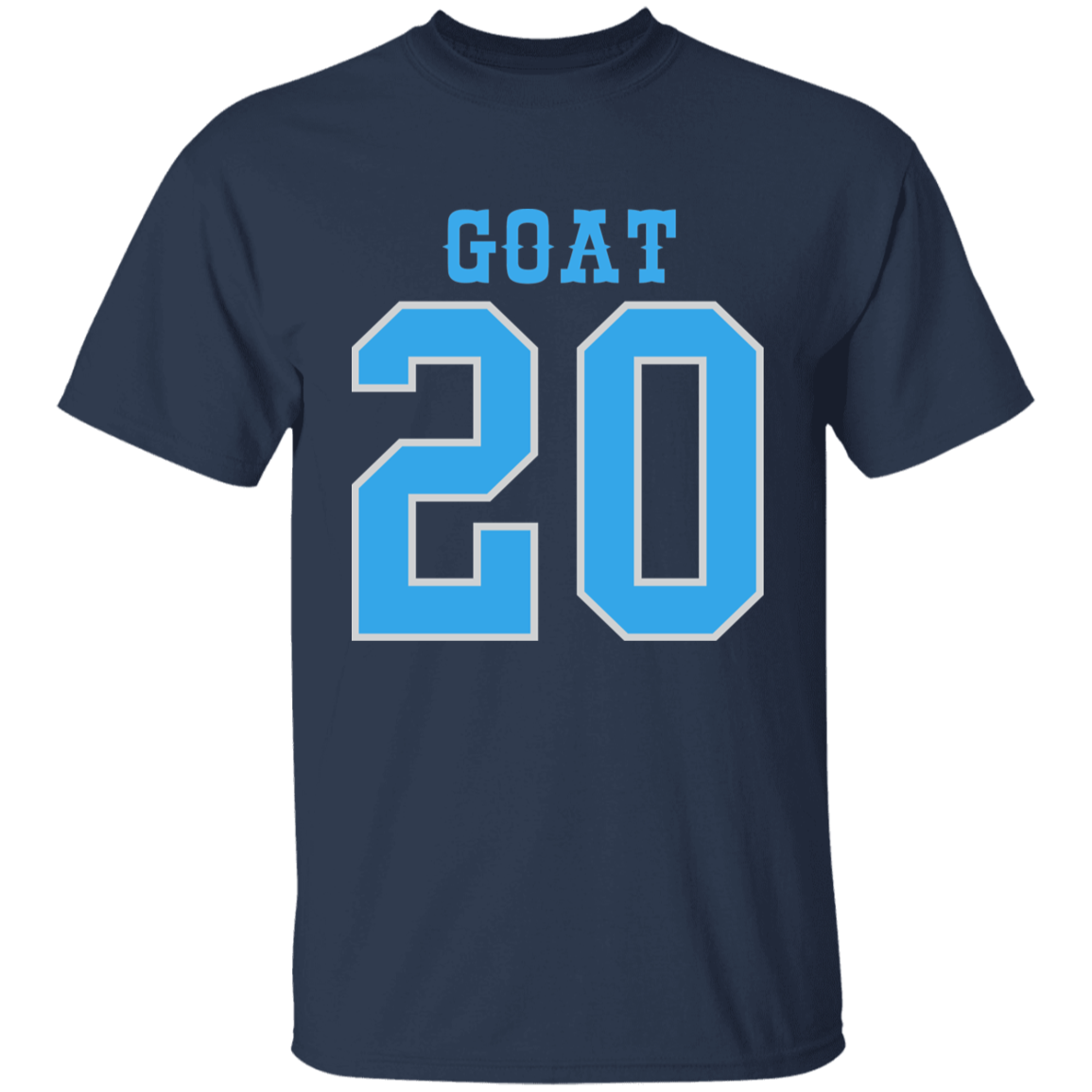 Detroit Football Number 20 - Light Blue + Silver Kids Unisex Classic T-Shirt