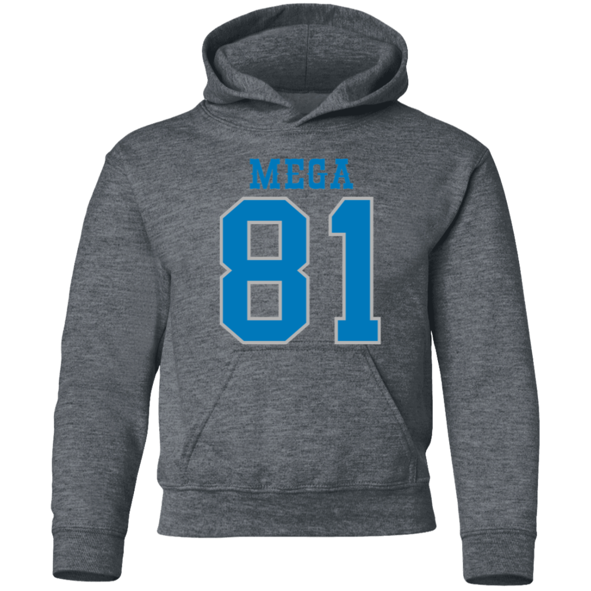 Detroit Football Number 81 - Dark Blue + Silver Kids Unisex Classic Hoodie