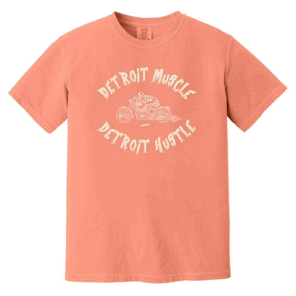 Detroit Muscle Detroit Hustle - Cream Vintage Washed T-Shirt