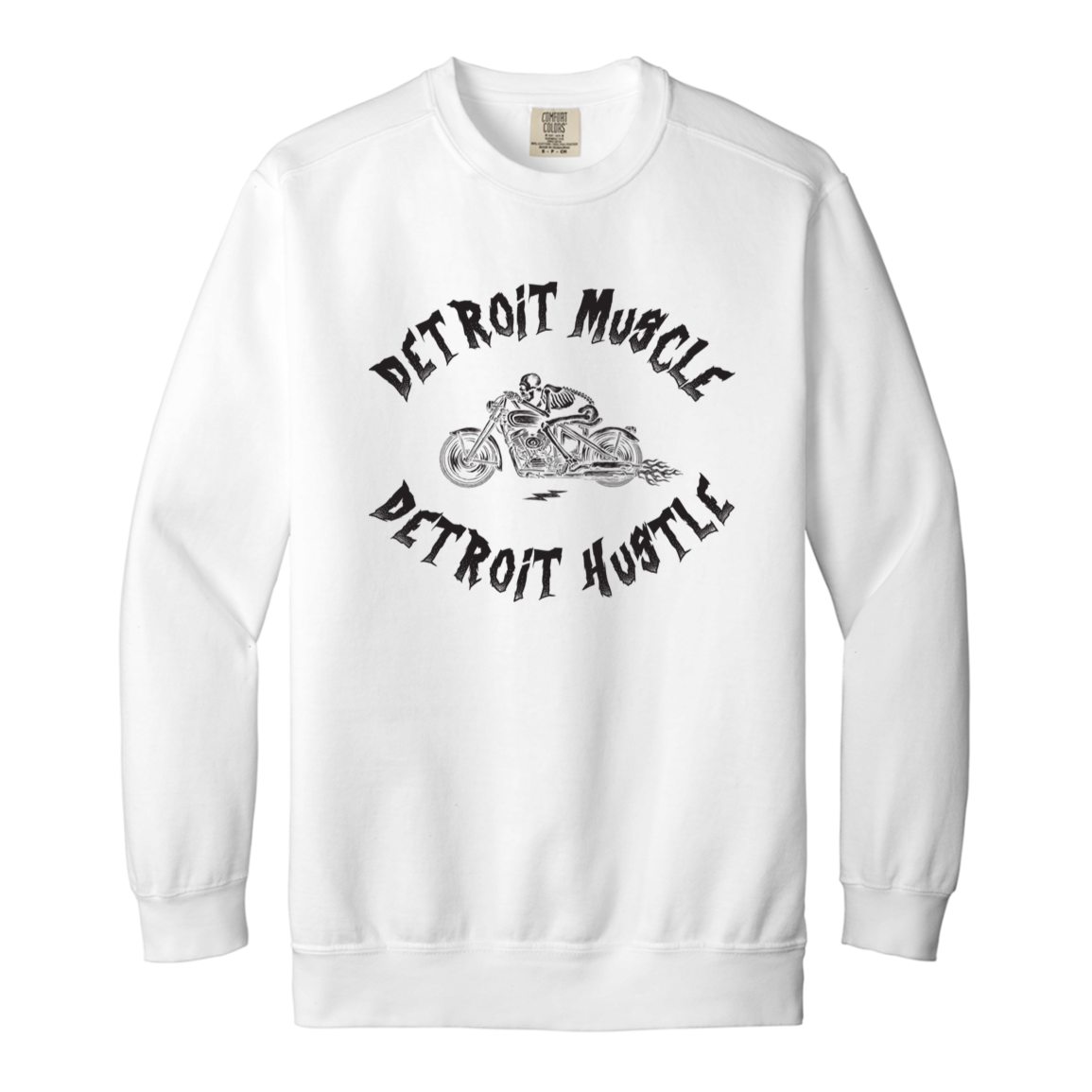 Detroit Muscle Detroit Hustle - Black Vintage Wash Crewneck Sweatshirt