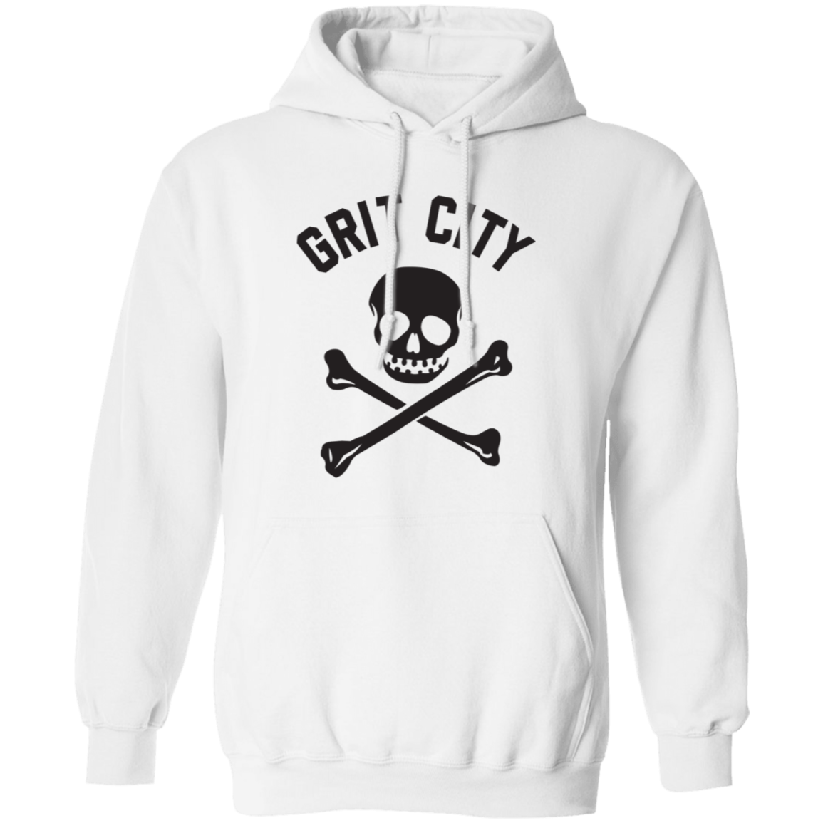 Grit City Cross Bones - Black Unisex Pullover Hoodie