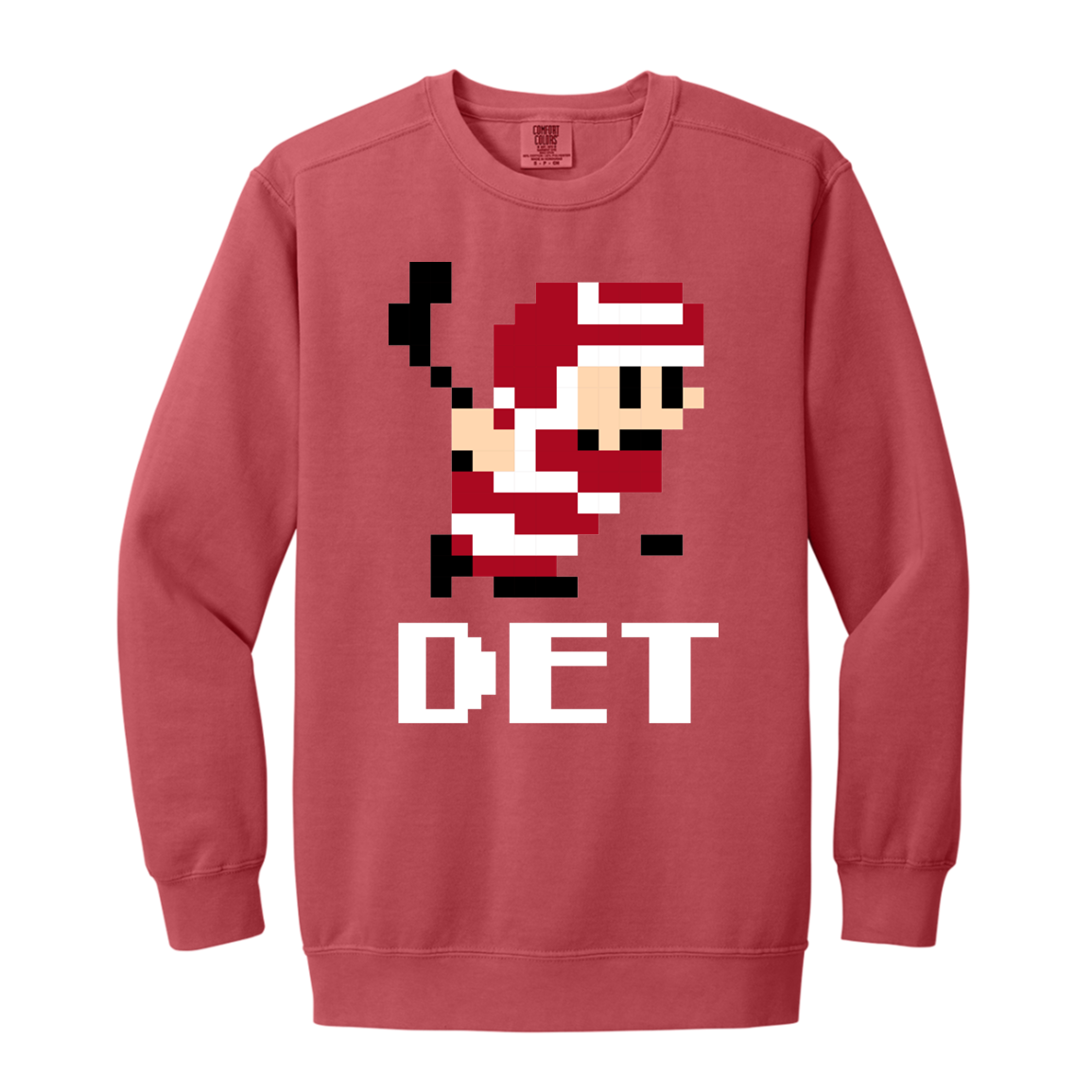 8bit Det Hockey - White Vintage Wash Crewneck Sweatshirt